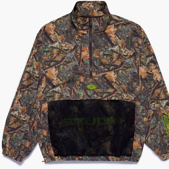 STUDIO Camouflage Pullover Jacket with Black Mesh Pocket - Picture 1 of 4